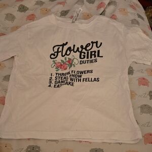 Rabbit Skins White Flower Girl Duties Kids Tee